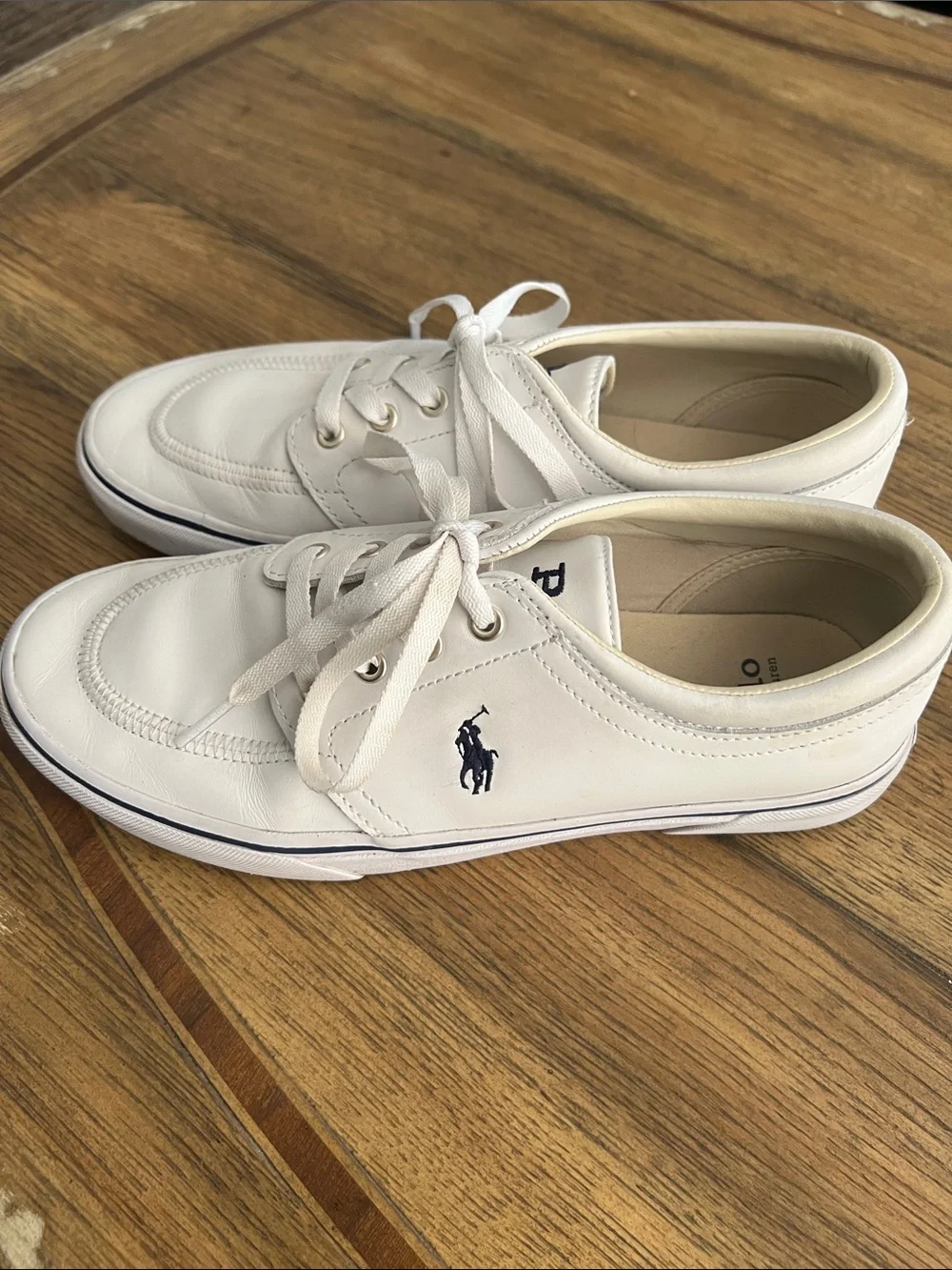 Polo by Ralph Lauren White Leather Low-Top Sneakers